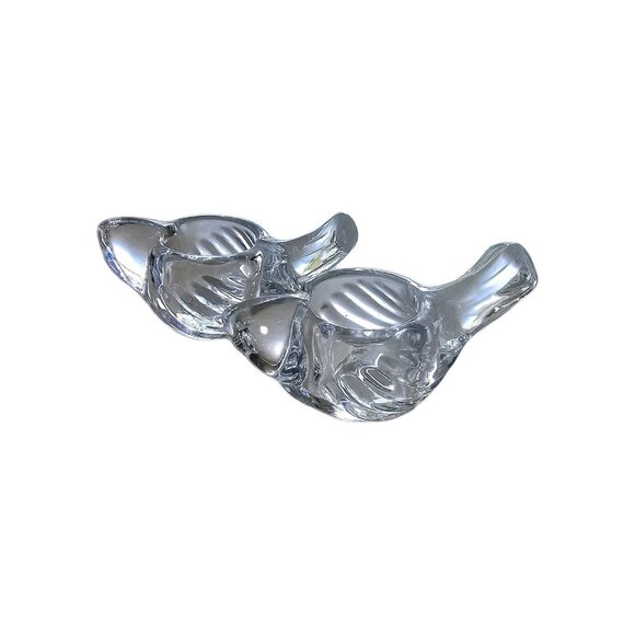 2 Crystal Bird Candleholder 4.5" Studio Silversmiths tealight votive holder - Picture 6 of 6